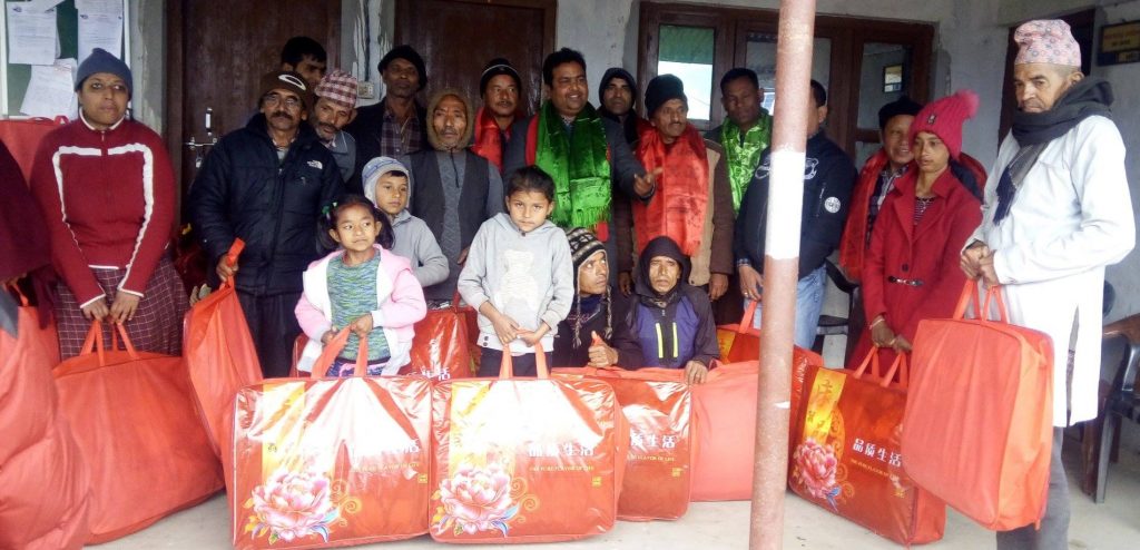 blanket distribute to disability people shivapuri nuwakot thanapati