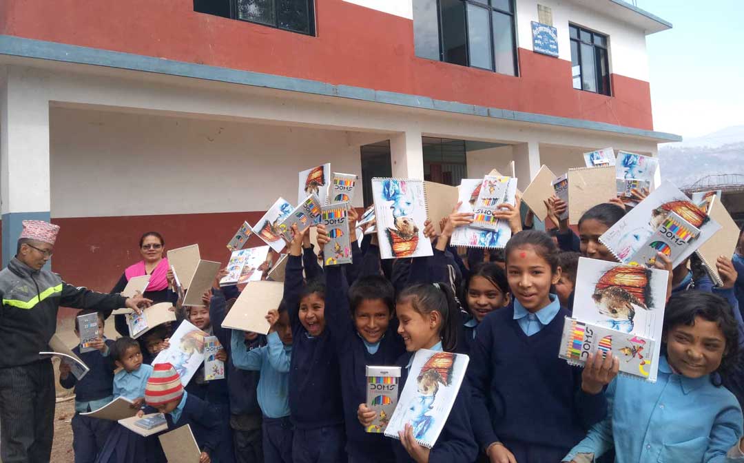 educational material distribution from parcel of peace nepal