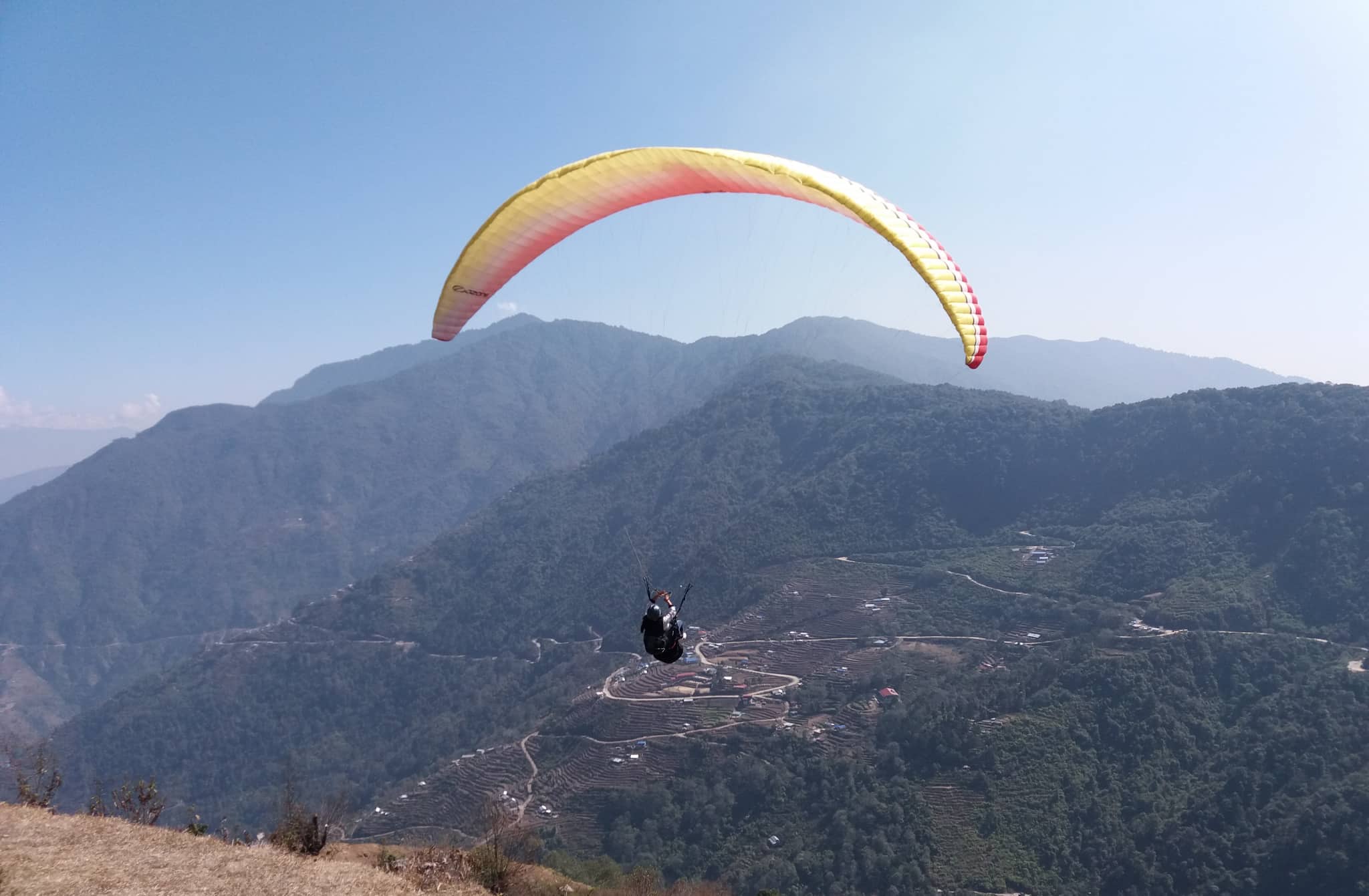 paragliding flying test in suyirechaur shivapuri nuwakot