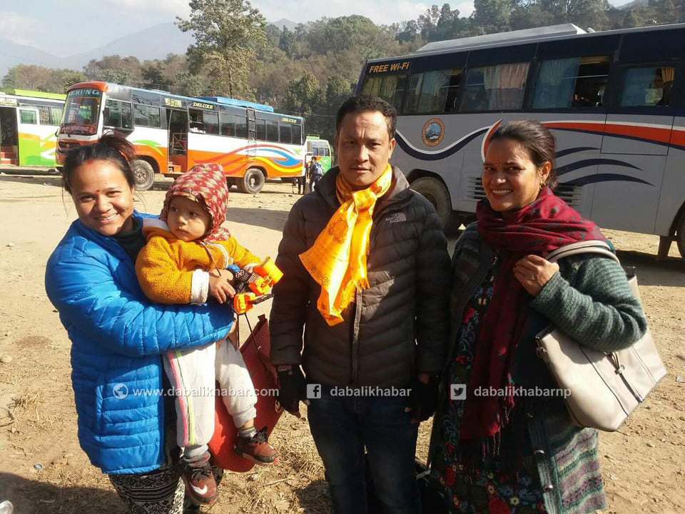 returning passenger goods timure bus nuwakot rasuwa