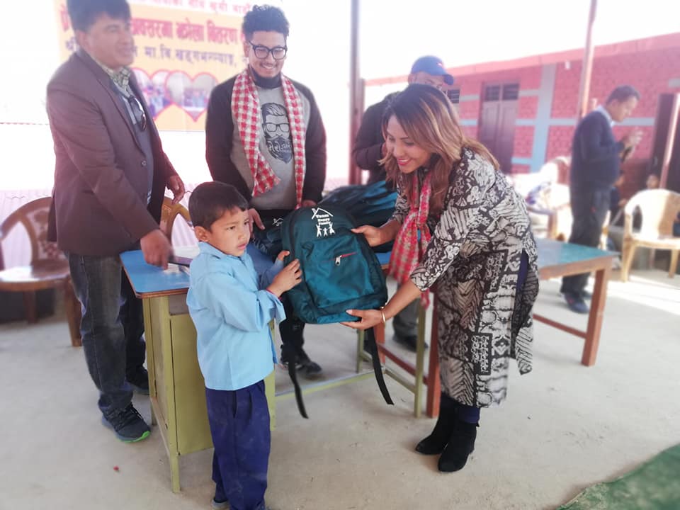 school bag distribute nuwakot