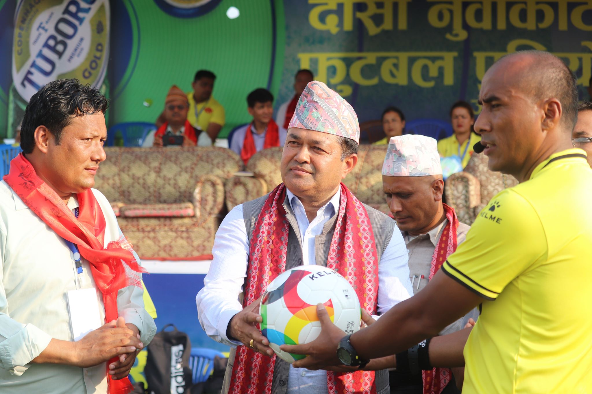 cheif guest mayor sanju pandit takeover football nuwakot football