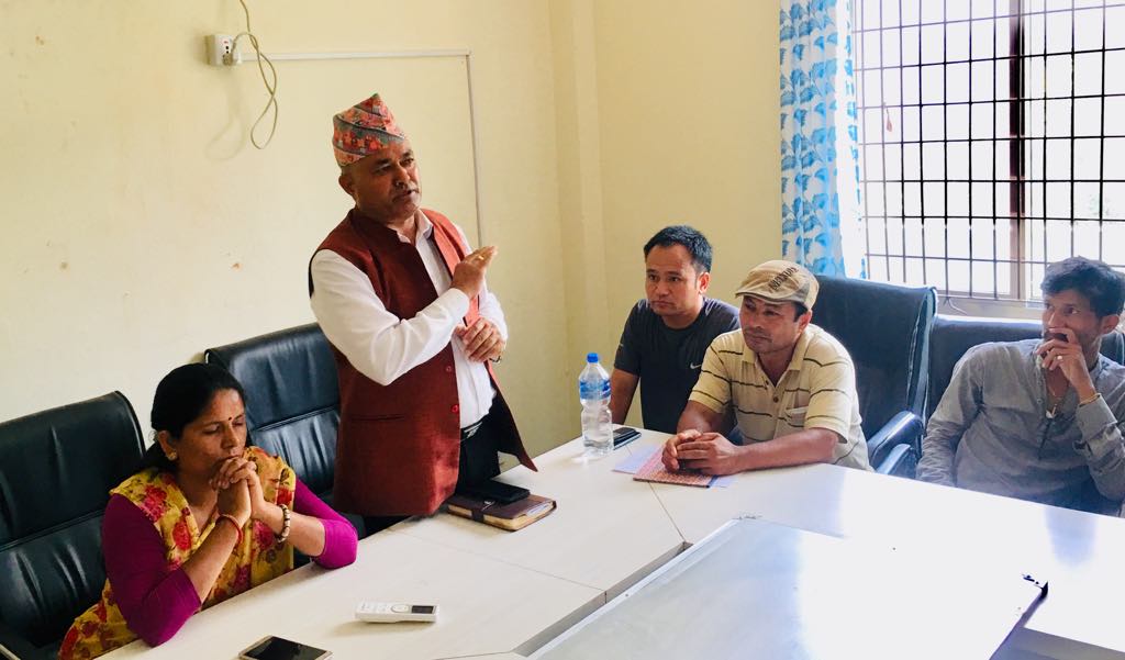 mayor sanju pandit discussion with parent of prithvi secondary school bidur nuwakot