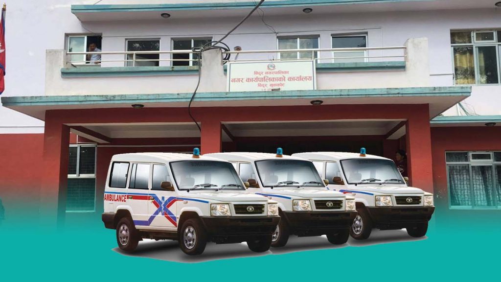 three ambulance ready corona patient bidur municipality