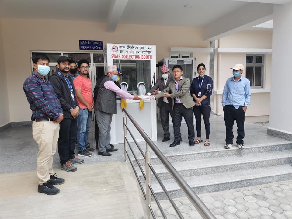 swab collection booth handover trishuli hospital