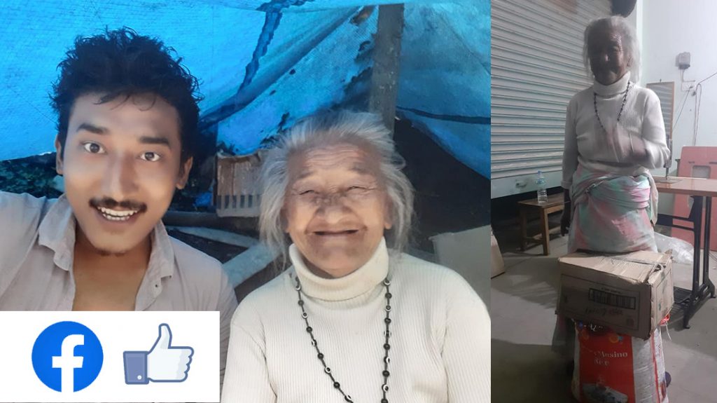 food help to 75 years old women through social networking in nuwakot tws
