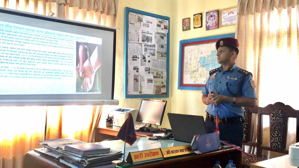 police head abi narayan kafle presents to fisal year 2076-77 anual planning of district police office nuwakot