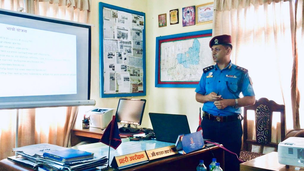 police head abi narayan kafle presents to fisal year anual planning of district police office nuwakot