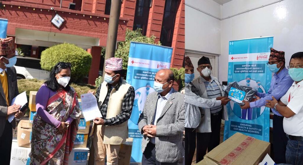 4 handover to ambulance drivers and blood technicians at Chitwan