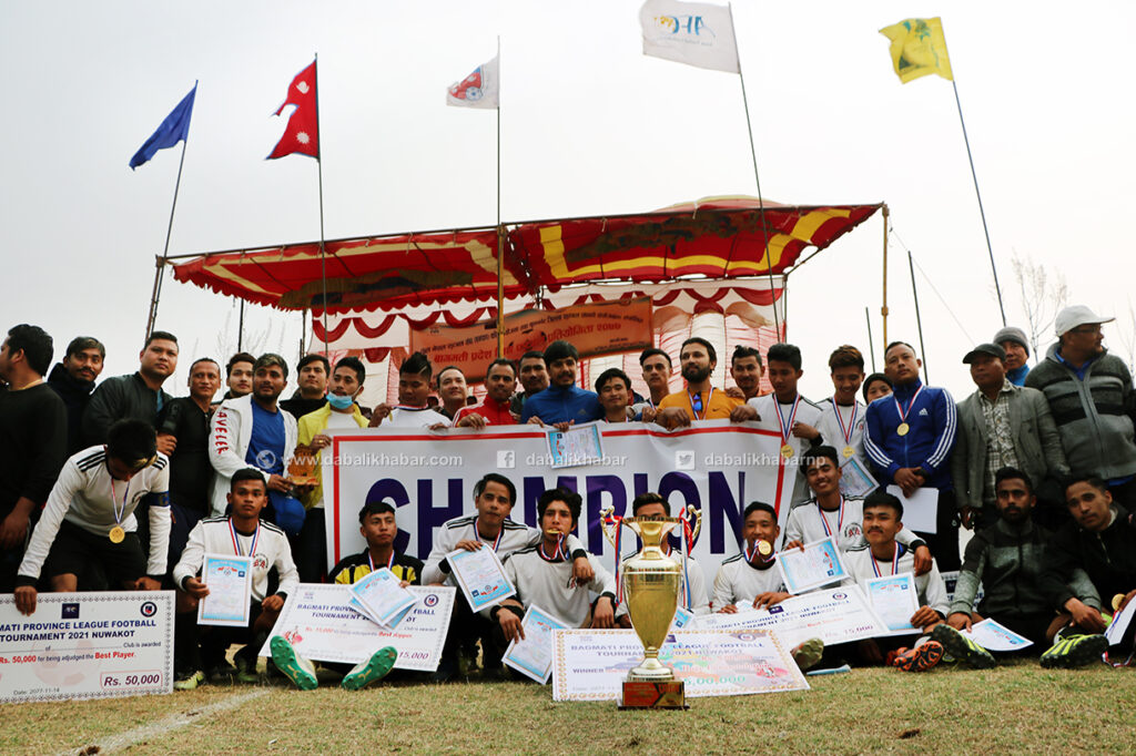 dadhing winner bagamati province league football tournament