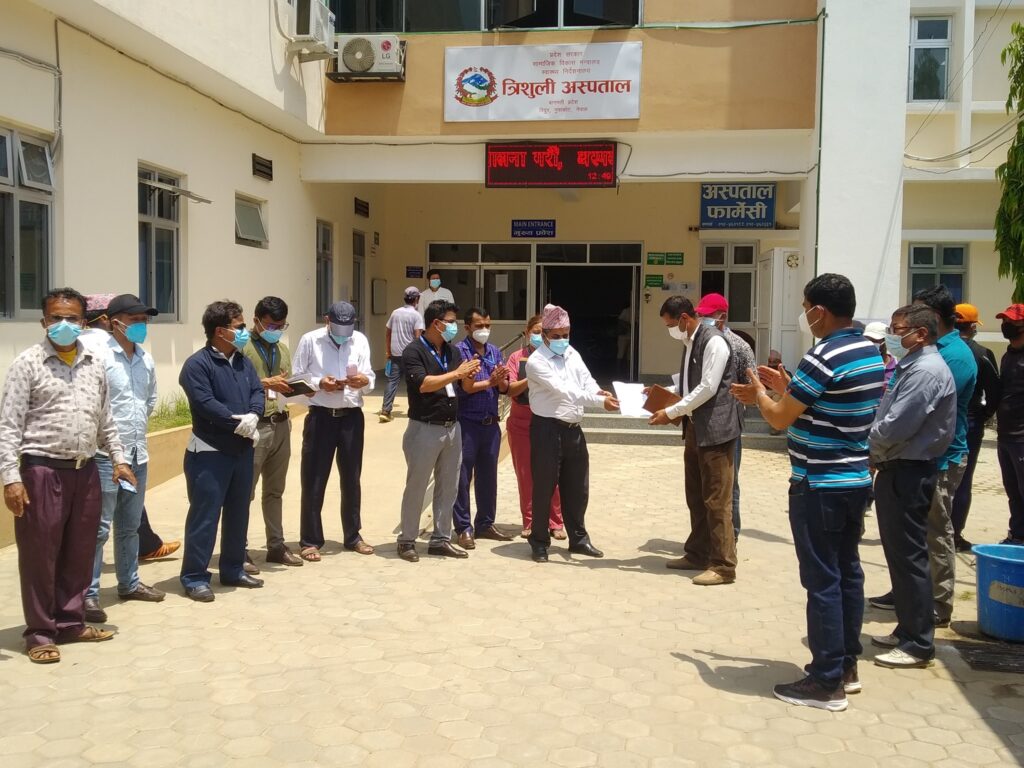 district cooperative union icu bed handover to trishuli hospital