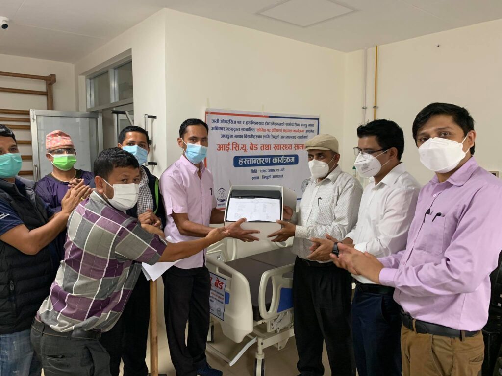 dhrf electrical icu bed handover to trishul hospital