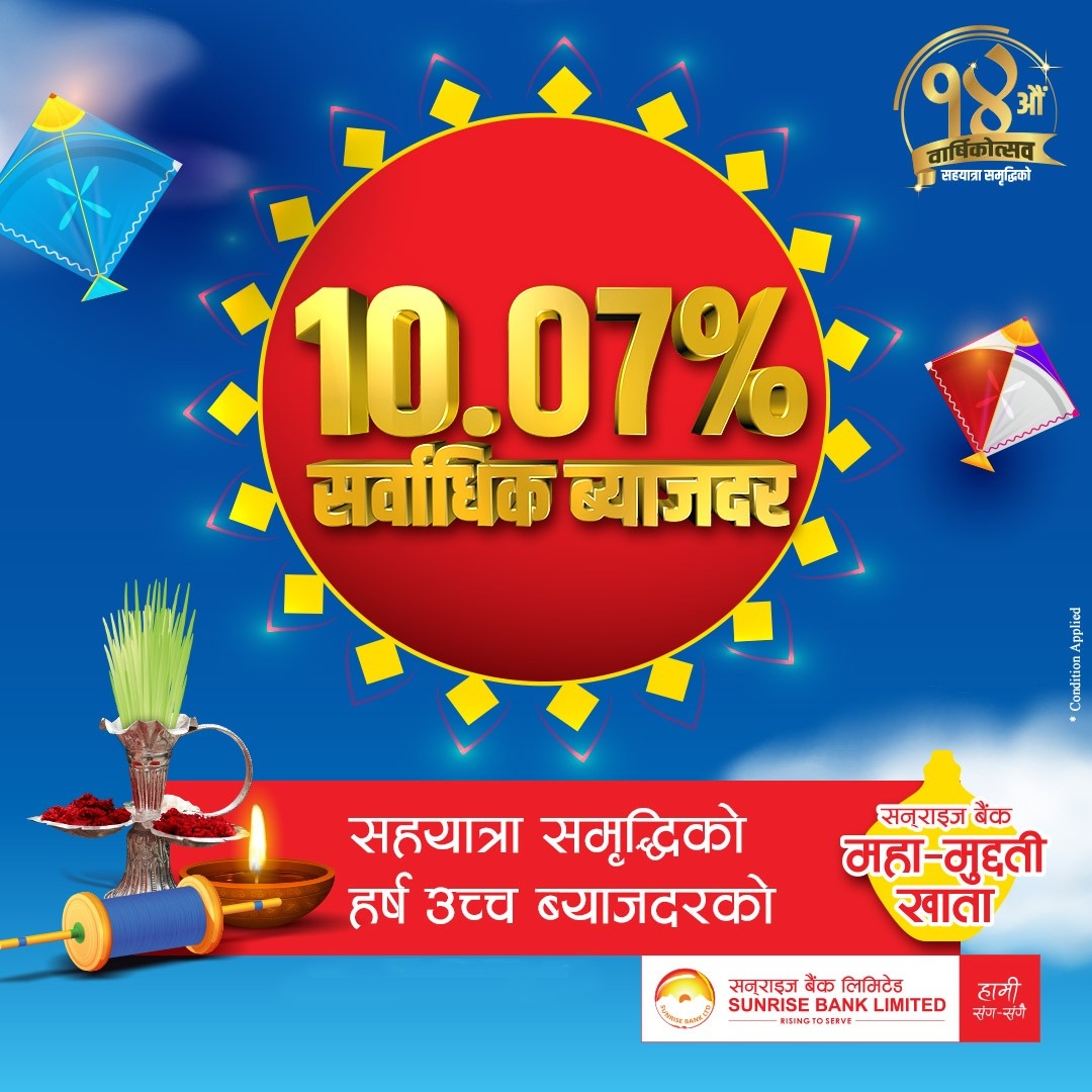 sunrise bank fixed deposit interest rate poster nepal