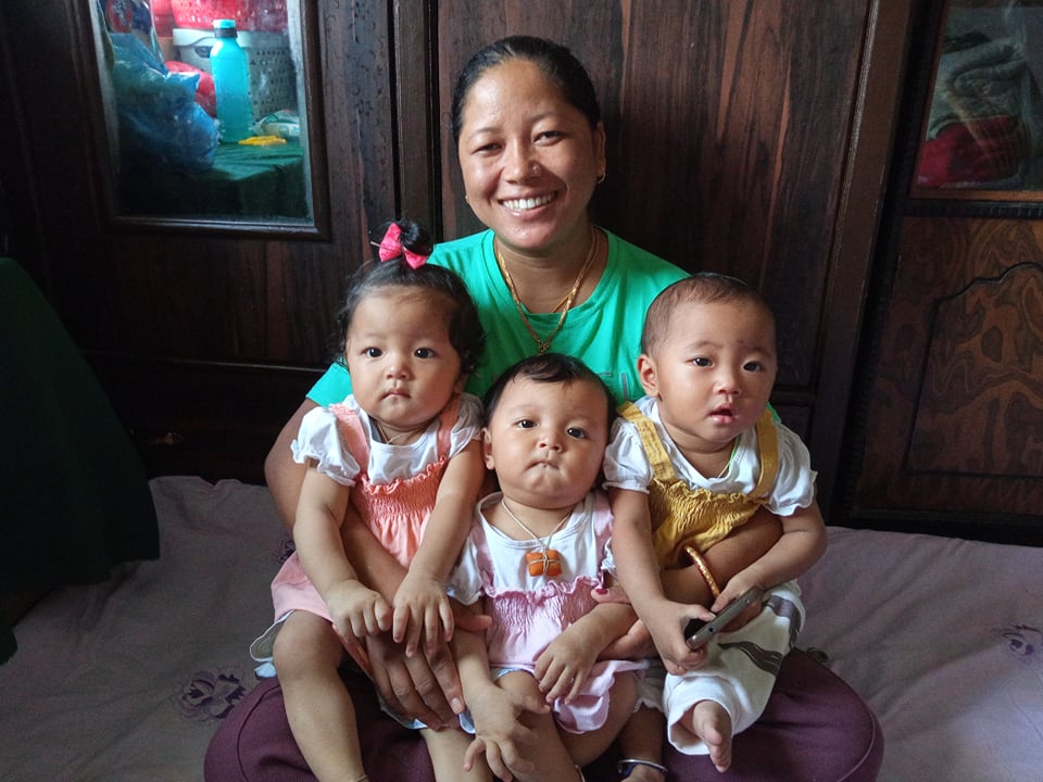 somika tamang three babies in nuwakot