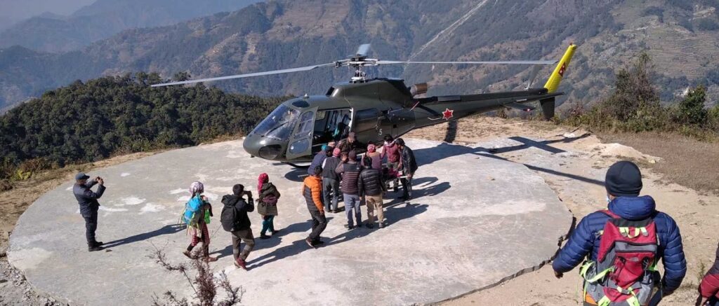 rescue pregnant women through heli charter