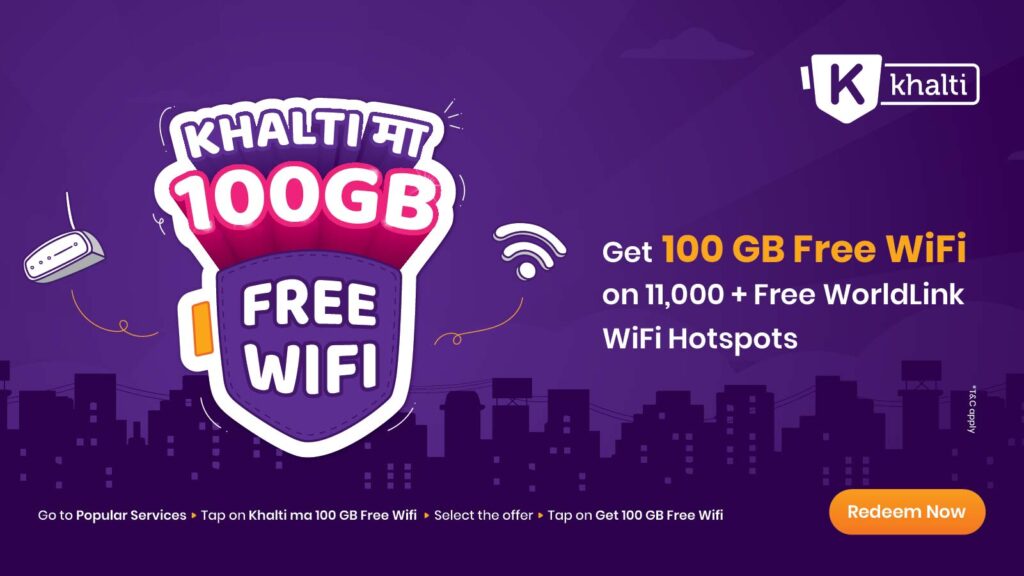 100 GB FREE WIFI Khalti User