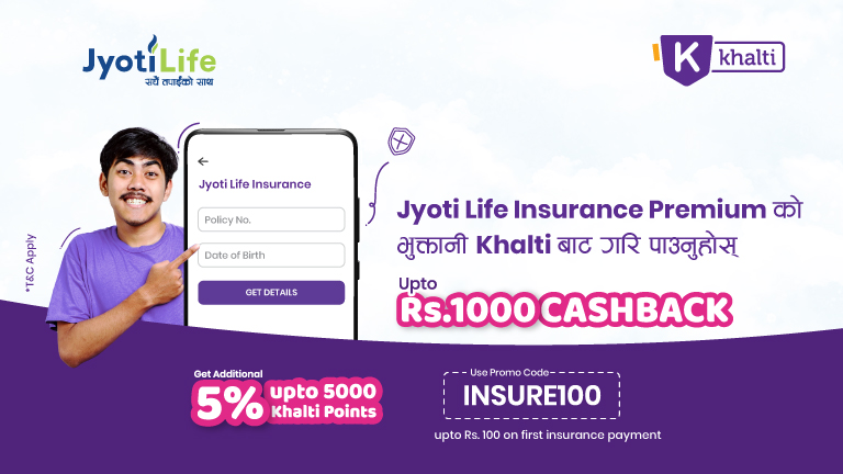 jyoti life insurance premium through Khalti wallet