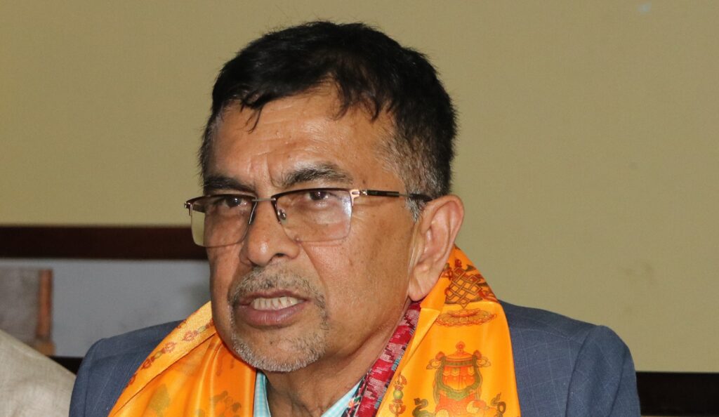 Bagamati Province CM Rajendra Prasad Pandey press meet in Nuwakot