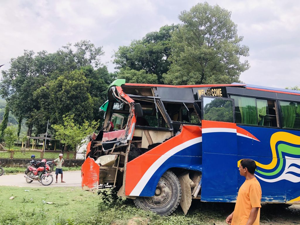 Bus accident in Devighat nuwakot