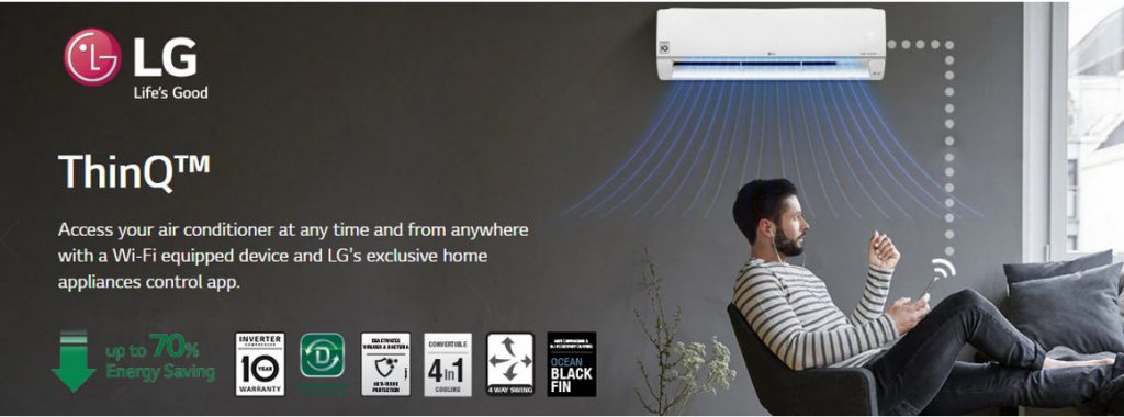 LG voice recognize air conditioner Wifi