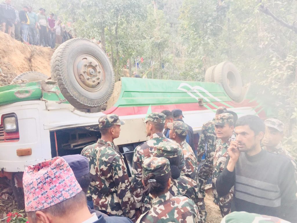 bus accident in chainpur nuwakot