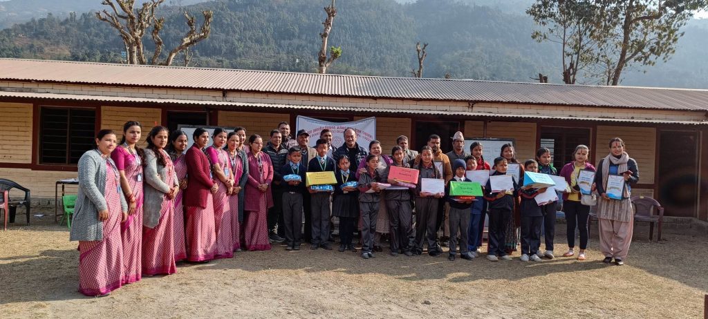 spelling competition winners with nuwakot pabson team