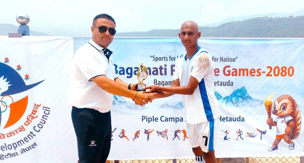 football man of the match santosh thapa second bagamati province sport