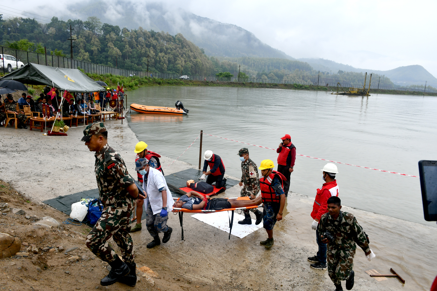nepali army disaster demonstration training in nuwakot