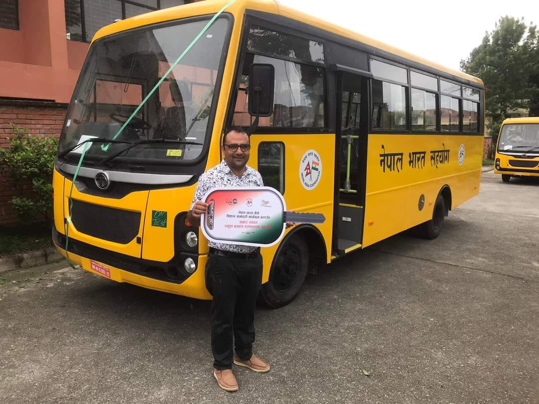 school bus gifted by Indian Embassy of Nepal Kathmandu