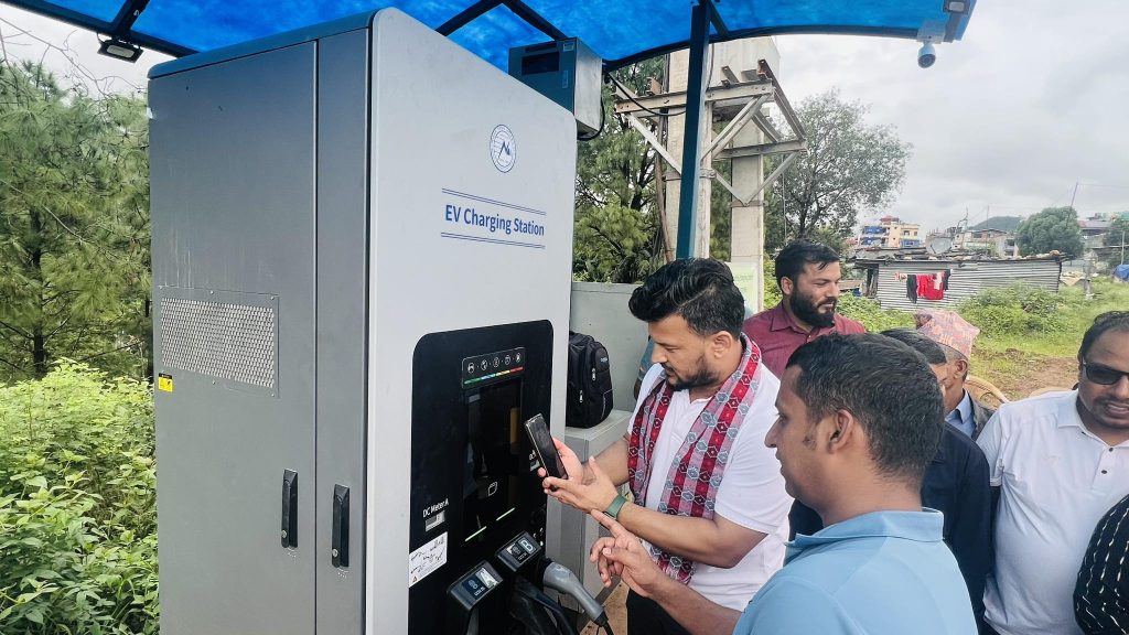 Nepal Electricity EV charging station in nuwakot hawaghar