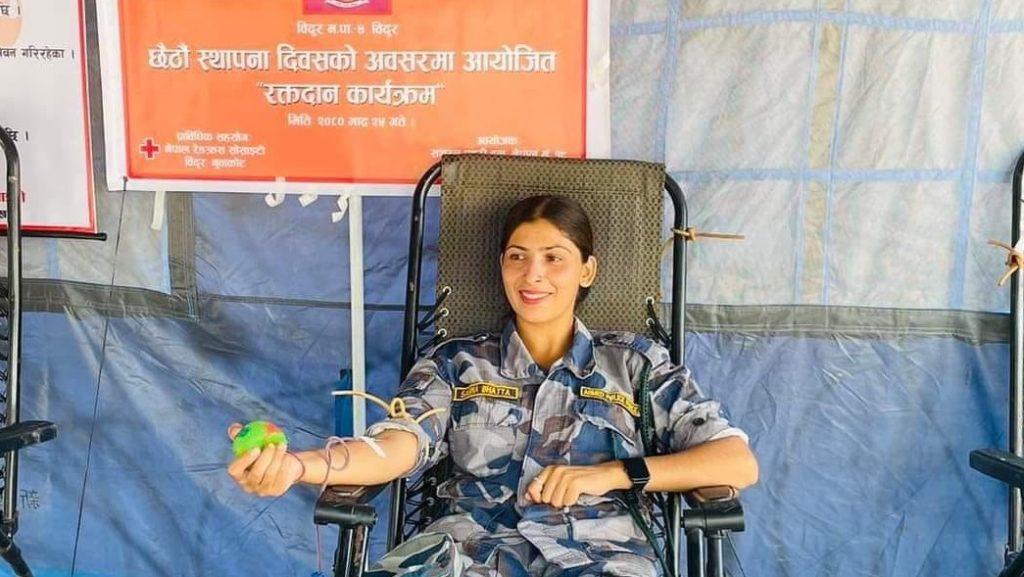 army police force blood donation program 2080 nuwakot