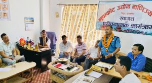 nccinuwakot organized welcoming to police chief sanjay singh thapa in nuwakot