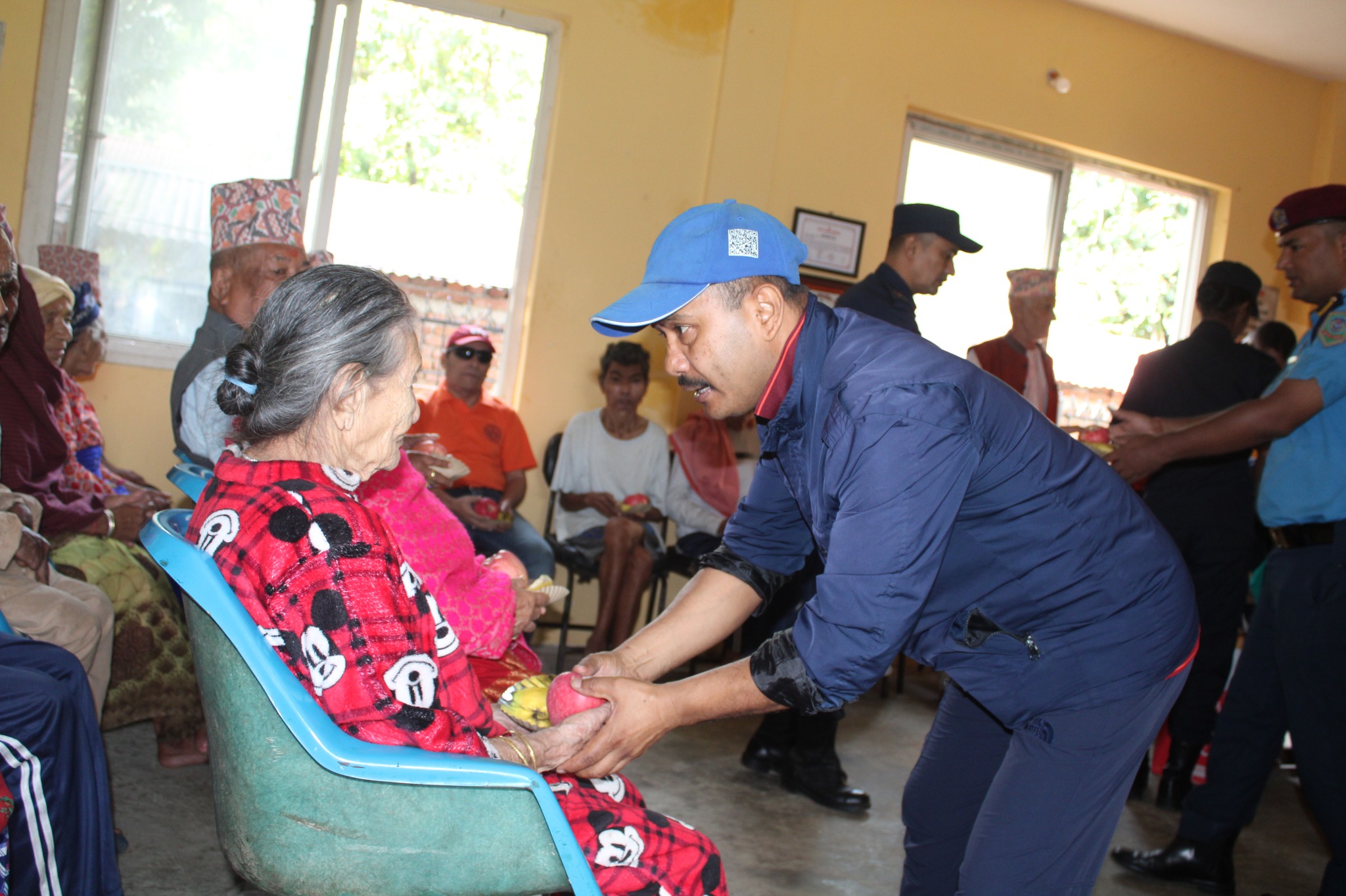nuwakot police sanjay singh thapa fruits distribution in police day