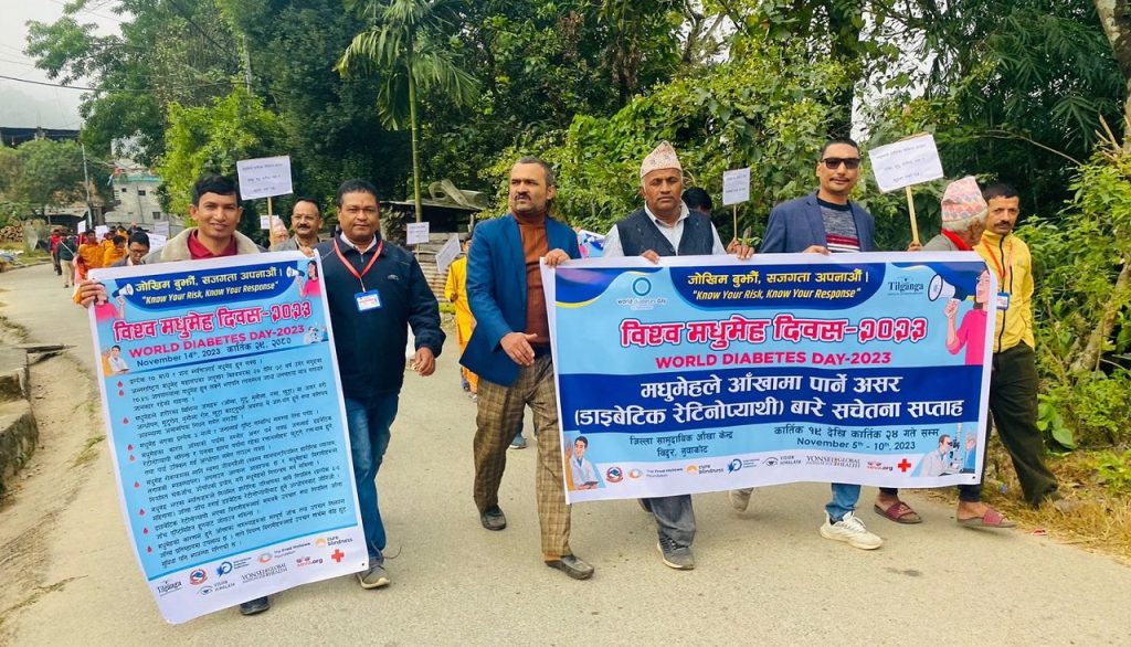 world diabetes day rally in nuwakot