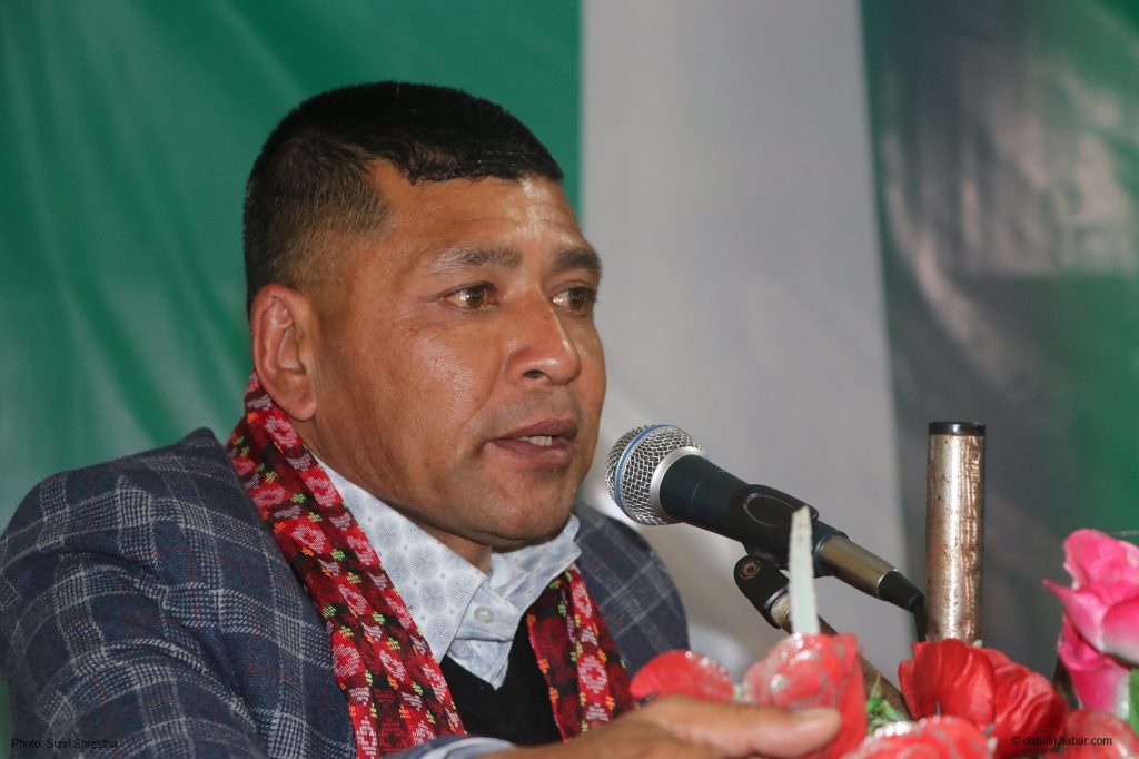 lecturer shreeram shrestha speaking in own book released