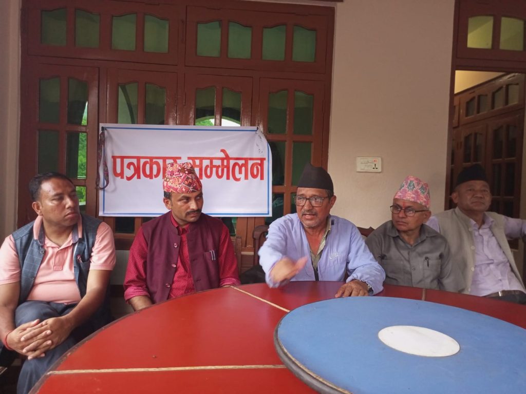 tarakeshwor rural municipality three ward chairperson in press meet