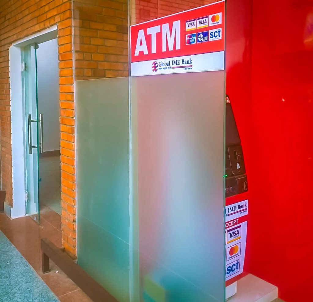 global ime atm machine installed in Tribhuvan international airport