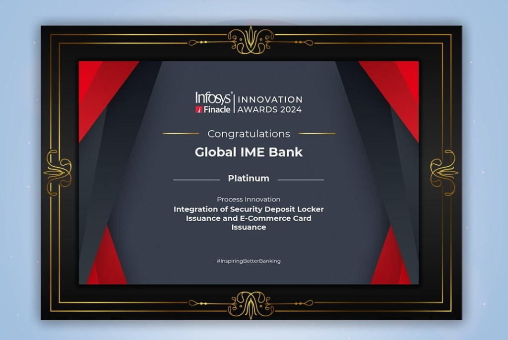 infosys finacle innovation awards 2024 to Global IME Bank