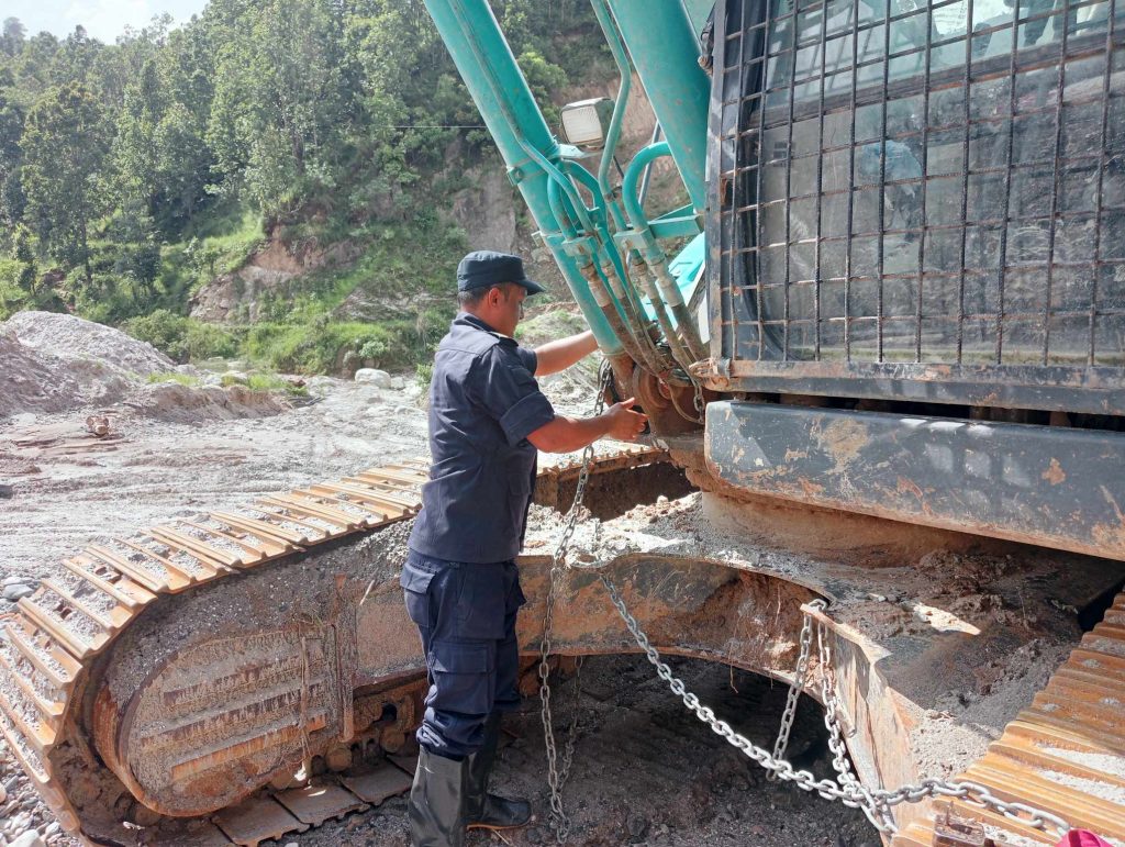 arrested excavator in nuwakot