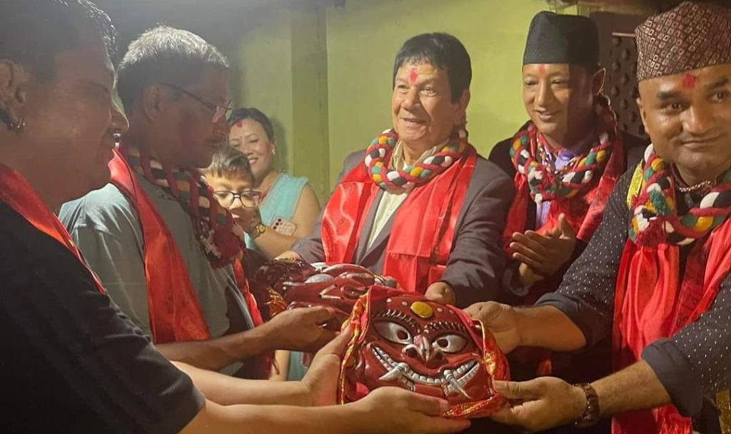 lakhey mukut handover to Nuwakot Lakhe