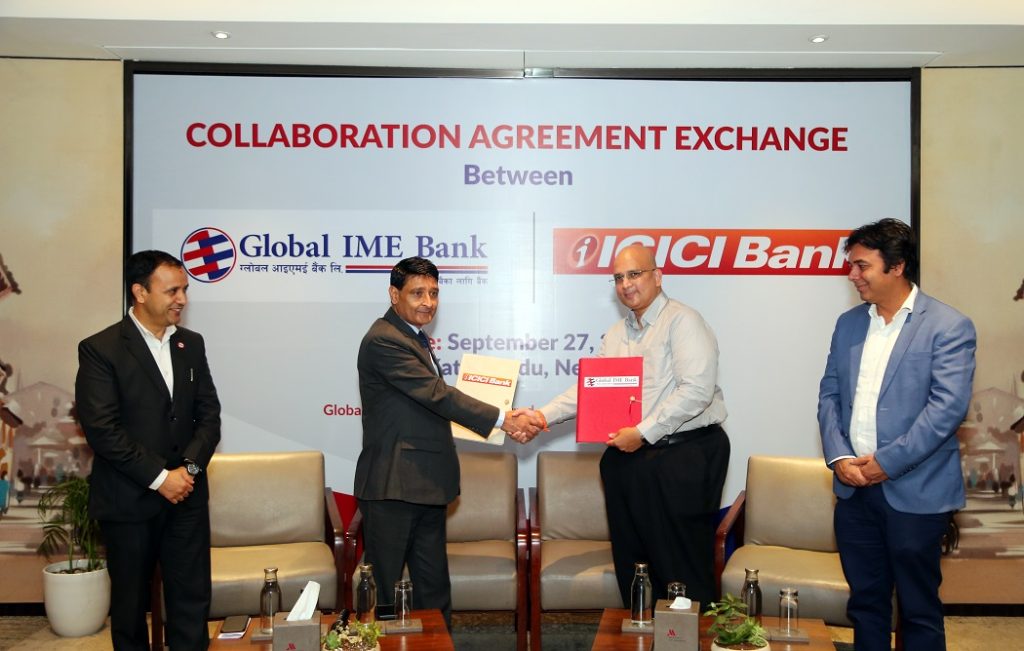 global ime bank and icicf bank contracted for banking transactions