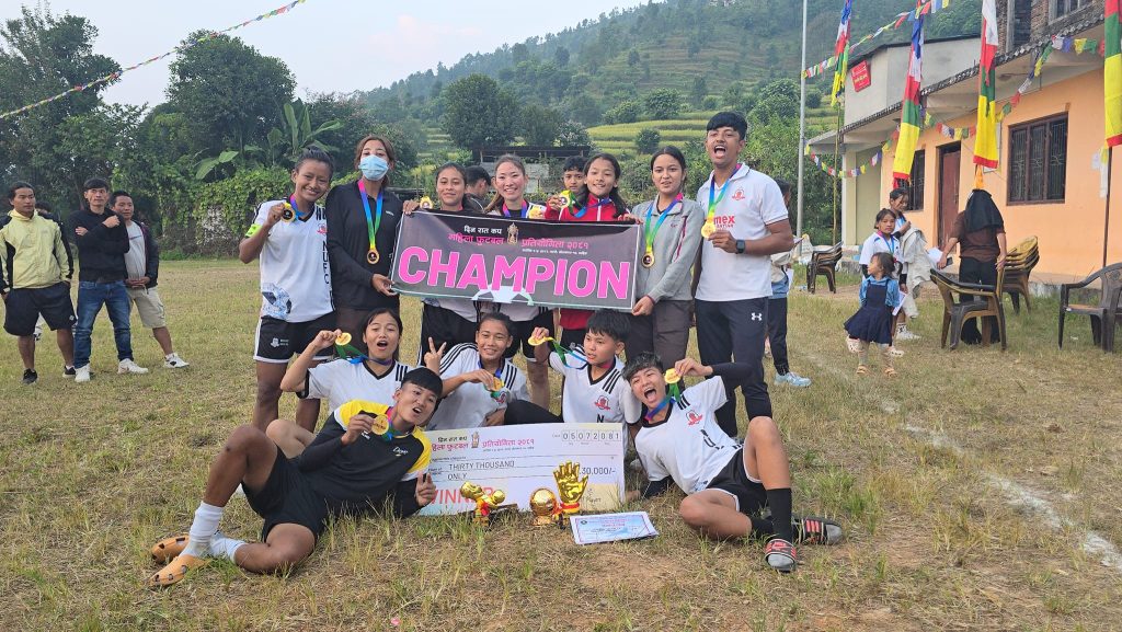 nuwakot united footbal club women champion in din raat
