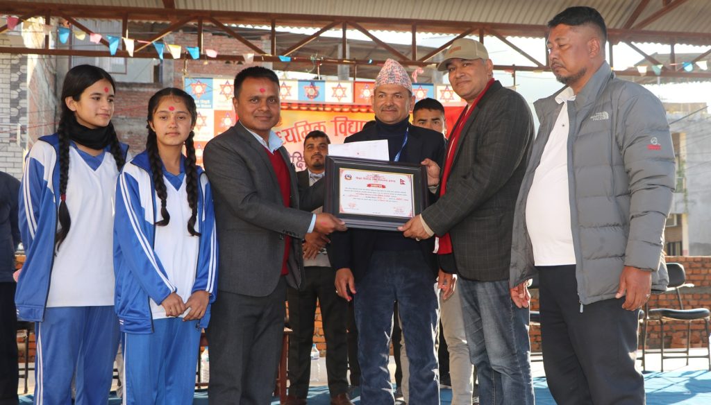 kshetrapal secondary school win educational exhibition program in Nuwakot