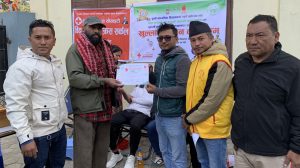 certificate distribute to blood donor from prem sagar karmacharya