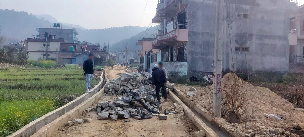 Jogi Kholsa road slope construction work started inspection