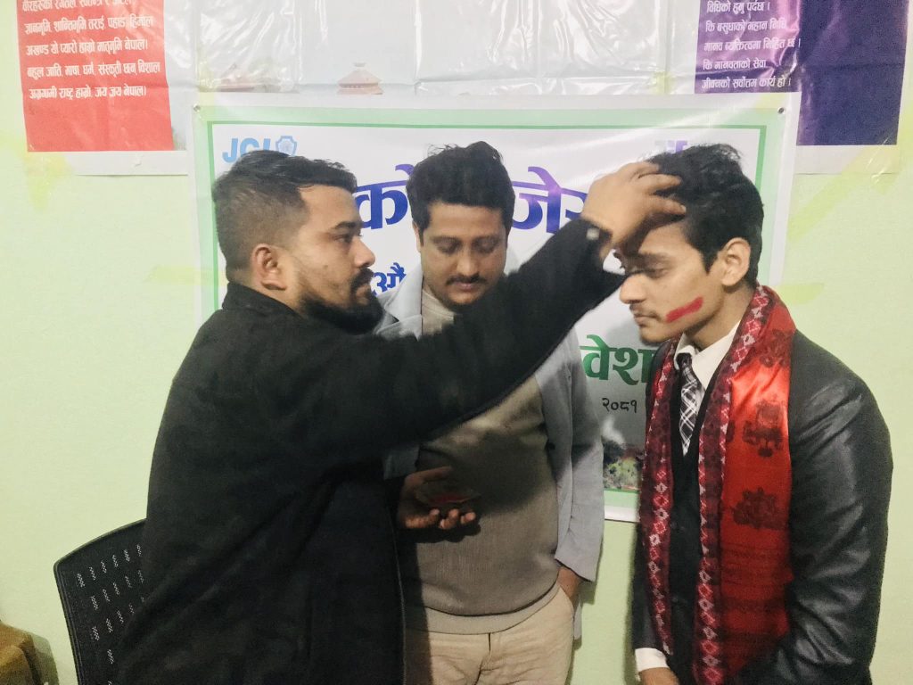 himan rimal elected president of jci nuwkaot