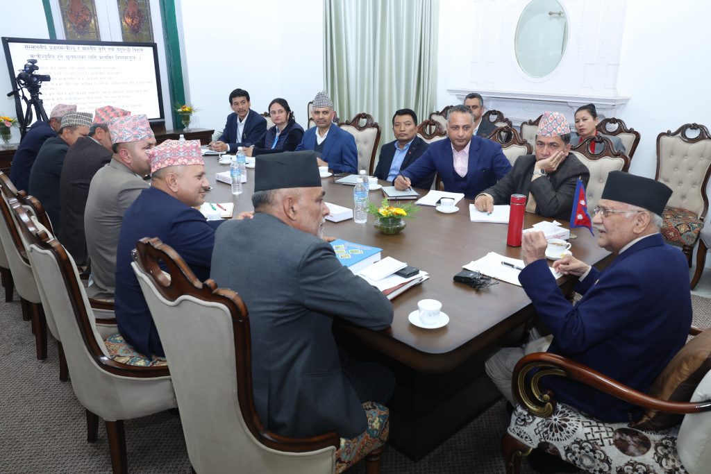 kp oli meets ministers for fertilizer