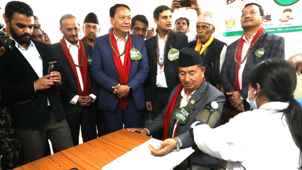 blood pressure checkup chief minister of bagamati province