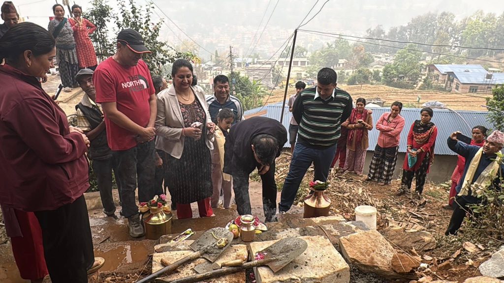 Laying the foundation stone of the historic staircase trail