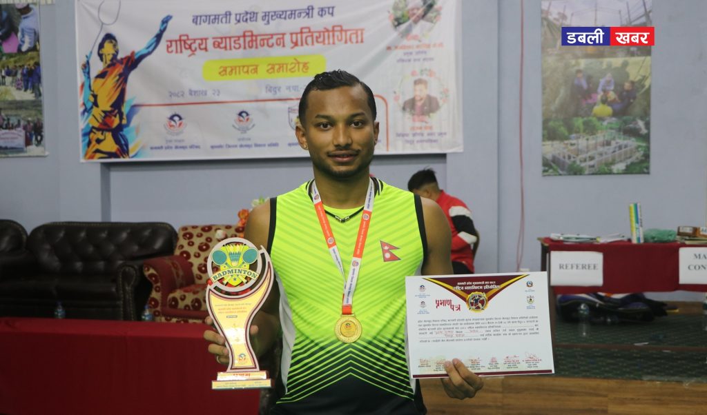 Prince Dahal becomes national badminton champion